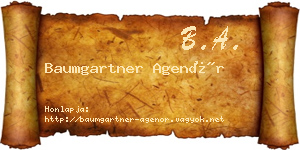 Baumgartner Agenór névjegykártya